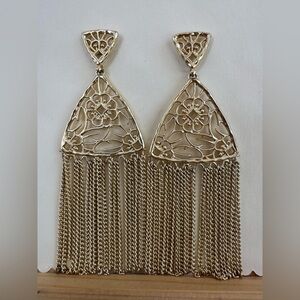 Kendra Scott Ana Chandelier Gold Filagree Earrings